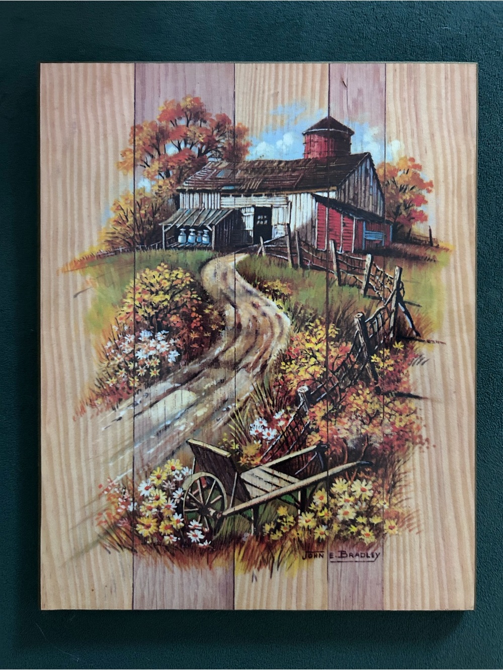 Country Barn Wood Wall Art - Red and Brown